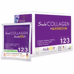 کیسه کلاژن و منیزیم 15 گرم در 30 مولتی فرم Type1 Type2 Type2 Type3 برند Suda Collagen ( کلاژن در آب ) در دسته کلاژن