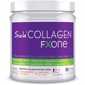 Fxone Collagen Apple 390gr Type I-II-III (کلاژن-MSM - گلوکزامین - کندرویتین - عصاره کندر) برند Suda Collagen ( کلاژن در آب ) در دسته کلاژن