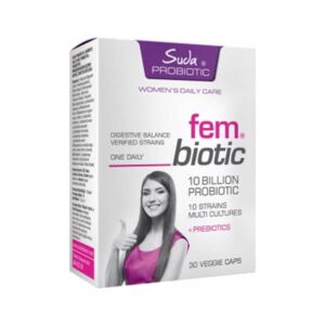 کپسول پروبیوتیک فم بیوتیک ۳۰ عددی در آب سودا ویتامین Suda Probiotic Fem Biotic 30 Capsule